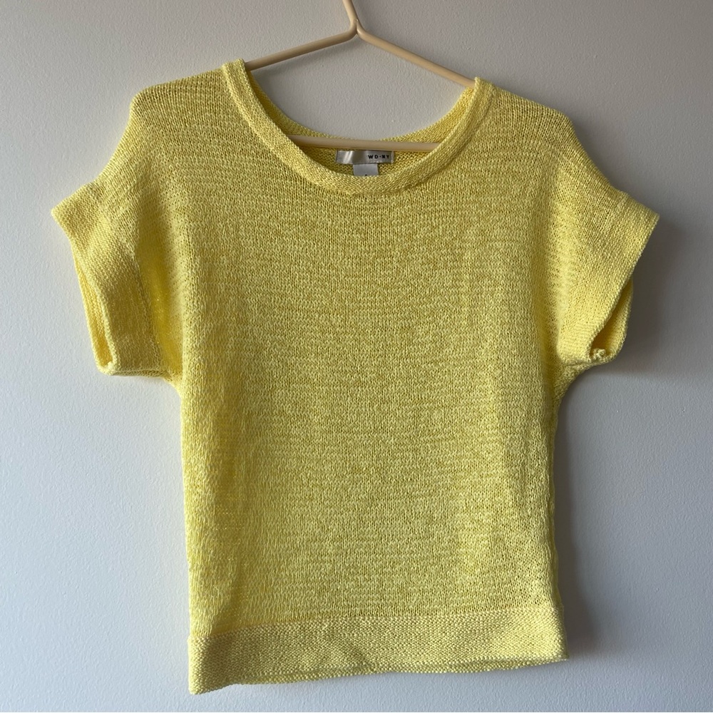 Vintage Yellow Knit-Like Tee